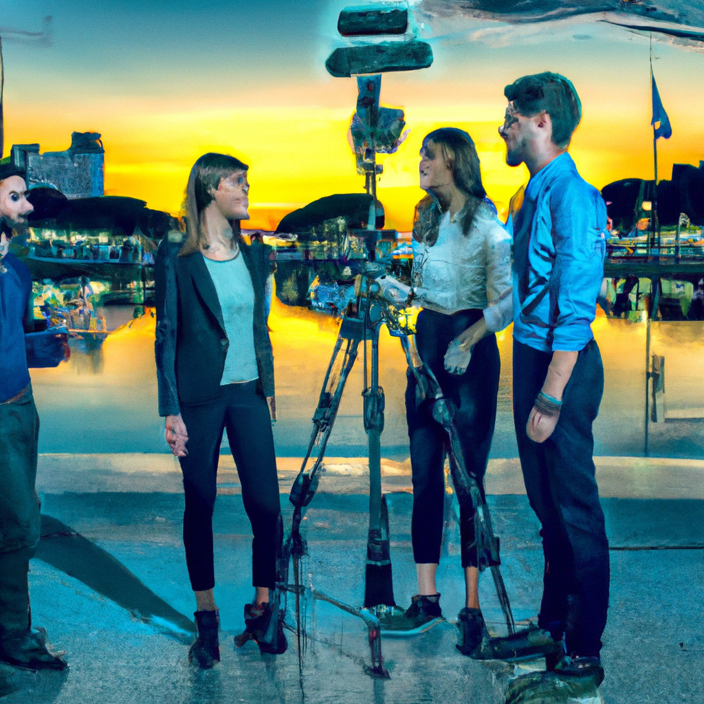 Equipo joven grabando entrevista en Buenos Aires